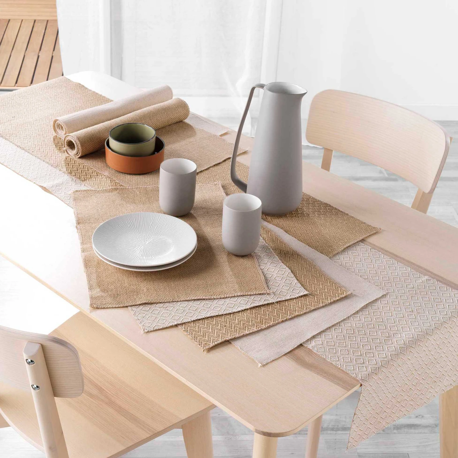 Lot de 2 sets de table jute Leny Beige Lot De 2 Sets De Table Jute Leny Beige -Eminza 2 sets de table 33 x 45 cm jute uni leny 114353 1643185796