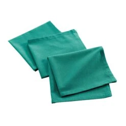 Lot De 3 Serviettes Coton Recyclé (40 Cm) Mistral Vert émeraude