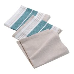 Lot De 3 Serviettes (40 Cm) Naturaline Bleues