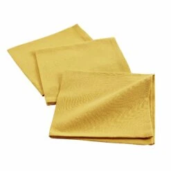 Lot De 3 Serviettes Coton Initia Jaune