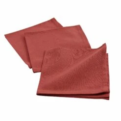 Lot De 3 Serviettes Coton Initia Terracotta