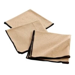 Lot De 3 Serviettes Coton Recyclé Mistraline Beige