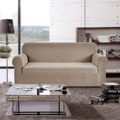 Housse De Canapé Extensible Prisca Marron Ficelle