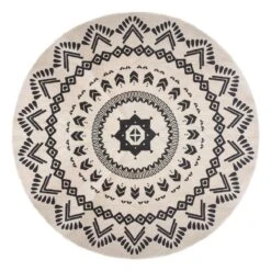 Tapis Coton (D120 Cm) Nomade Noir Et Blanc -Eminza 72035 1608210931