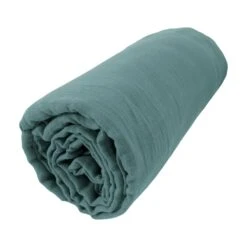 Drap Housse Gaze De Coton (140 Cm) Gaïa Bleu Canard -Eminza 81010 1603264832