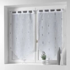 Paire De Voilages (90 X 90 Cm) Chenilla Gris