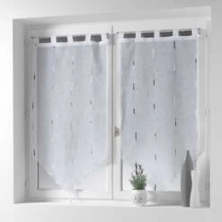 Paire De Voilages (90 X 120 Cm) Chenilla Gris