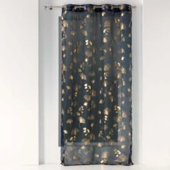 Voilage (140 X 240 Cm) Bloomy Bleu Marine 3 Voilage (140 X 240 Cm) Bloomy Bleu Marine -Eminza 87359 1593678921