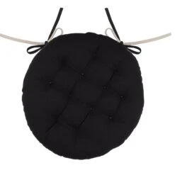 Coussin De Chaise Rond Duo Noir
