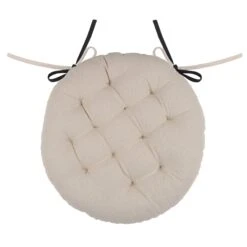 Coussin De Chaise Rond Duo Noir -Eminza 88495 1605174386