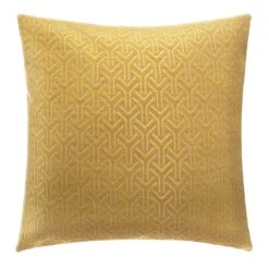 Housse De Coussin Carrée (40 Cm) Geo Jaune Ocre
