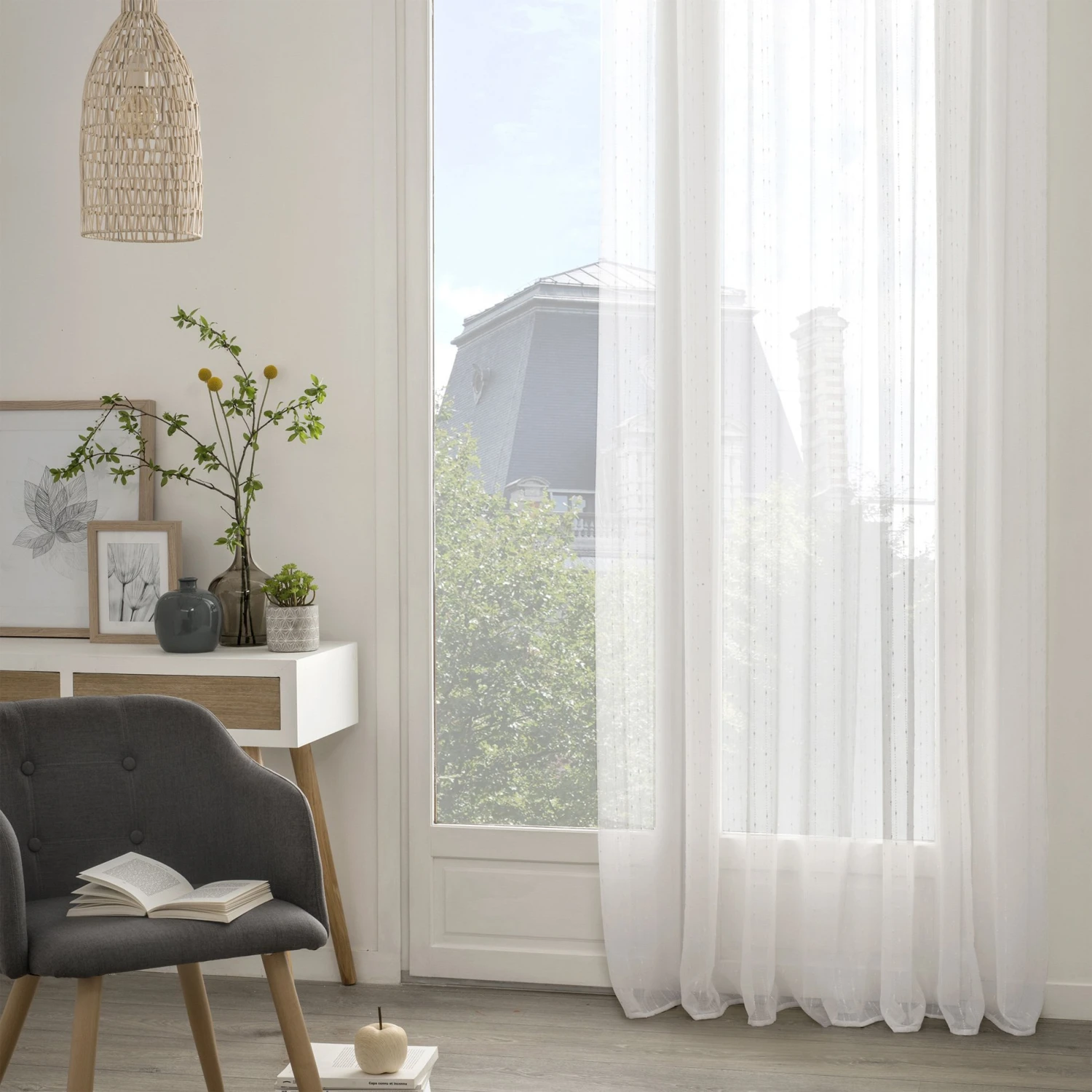 Voilage (140 x 260 cm) Anissa Blanc Voilage (140 X 260 Cm) Anissa Blanc -Eminza 89866 1597129684