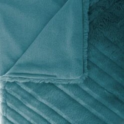 Plaid Doux (160 Cm) 3D Géo Bleu Canard -Eminza 90130 1596794142