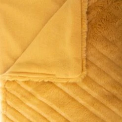 Plaid Doux (160 Cm) 3D Géo Jaune Ocre -Eminza 90133 1596794044