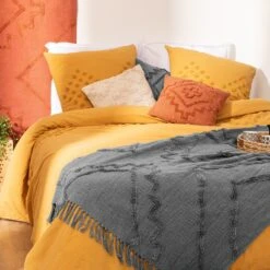 Jeté De Canapé (180 Cm) Inca Gris Foncé