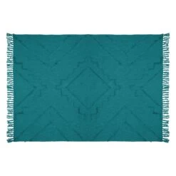 Jeté De Canapé (180 Cm) Inca Bleu Canard -Eminza 90193 1596787307