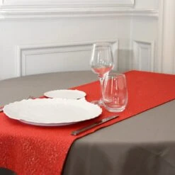 Chemin De Table (140 Cm) Etincelle Rouge