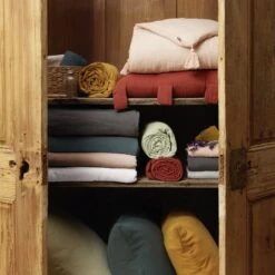 Coussin Carré Gaze De Coton (40 Cm) Gaïa Bleu Canard -Eminza 91429 1613131466