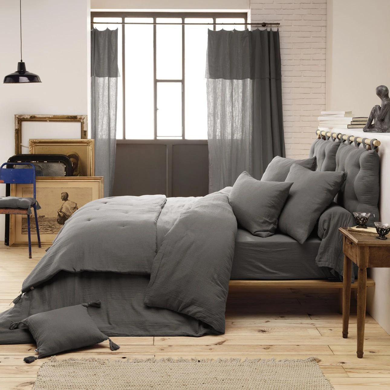 Coussin de chaise (40 cm) Gaïa Gris granit Coussin De Chaise (40 Cm) Gaïa Gris Granit -Eminza 91441 1605618886