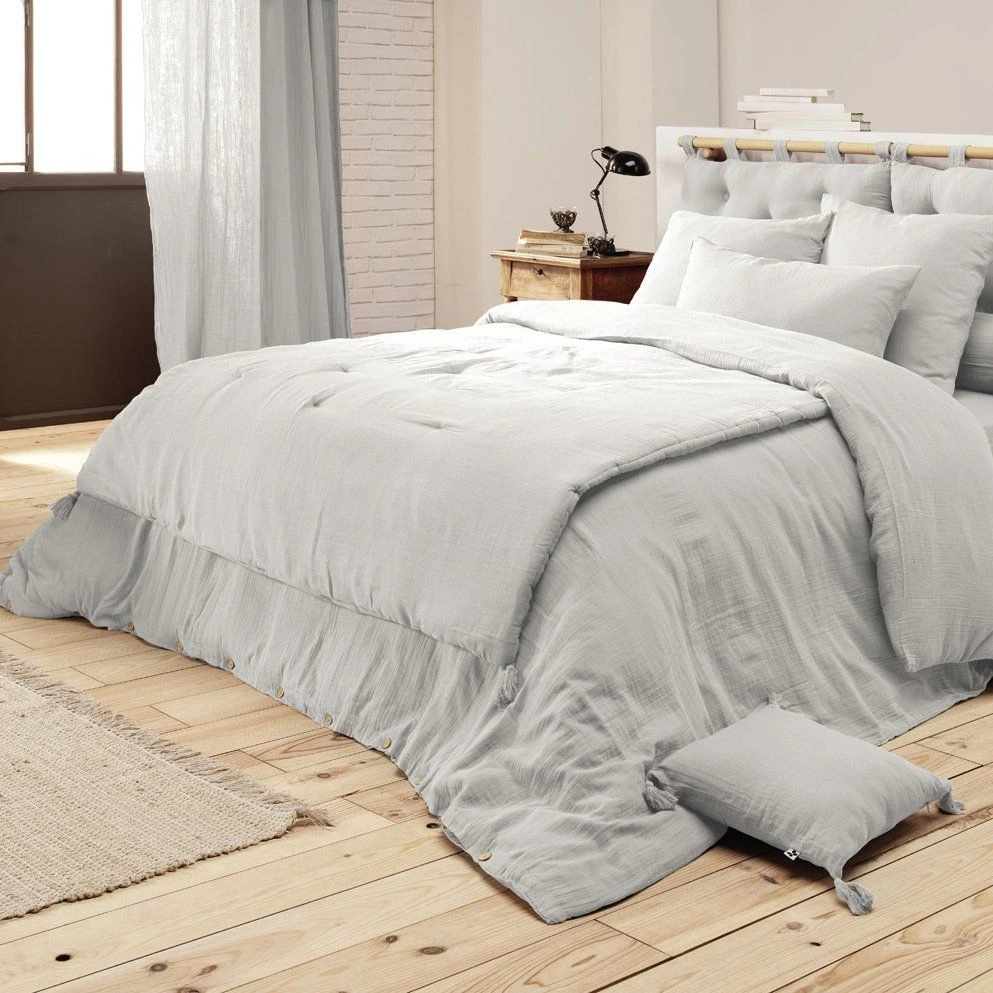 Tête de lit gaze de coton (80 cm) Gaïa Gris nuage Tête De Lit Gaze De Coton (80 Cm) Gaïa Gris Nuage -Eminza 91534 1605603208