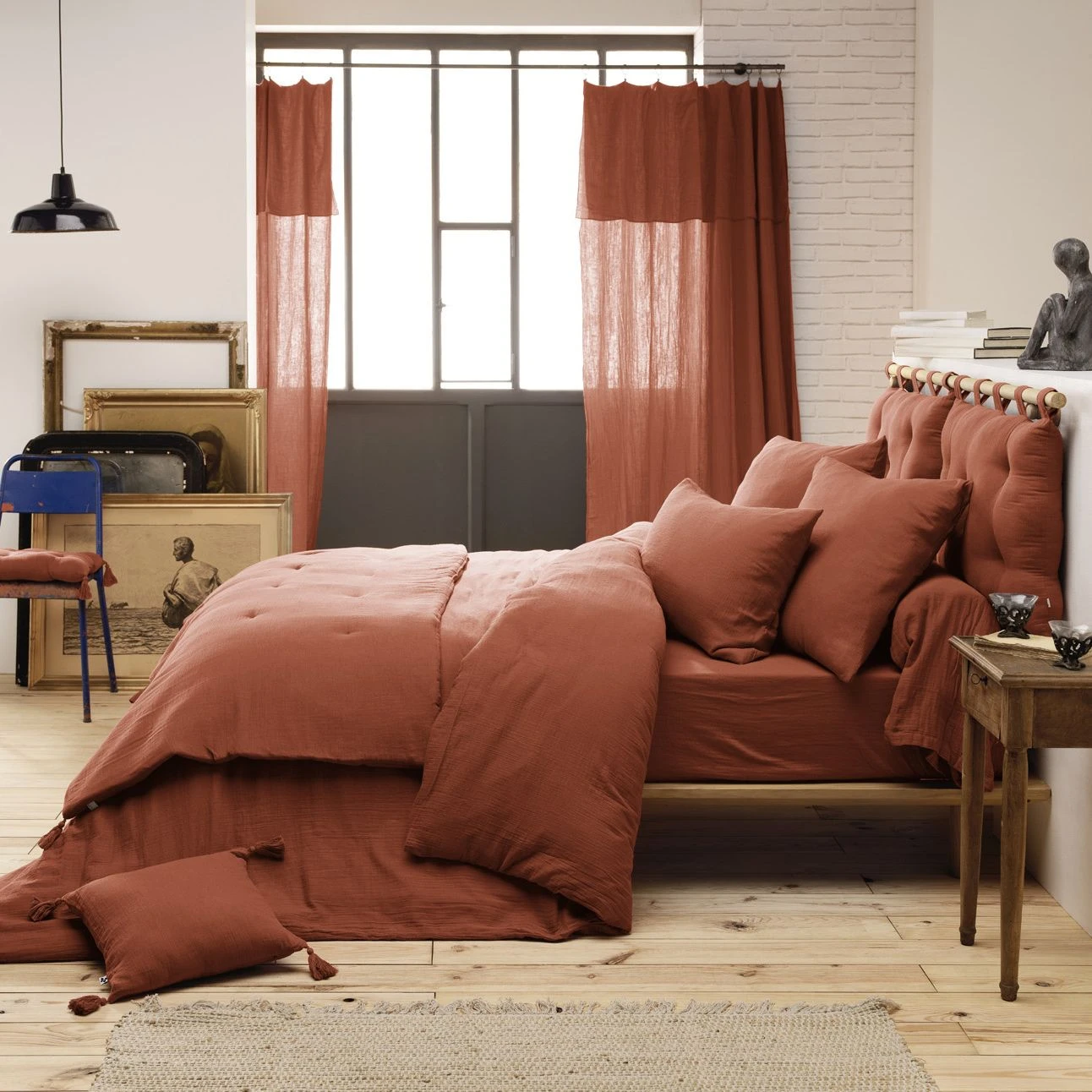 Tête de lit gaze de coton (80 cm) Gaïa Terracotta Tête De Lit Gaze De Coton (80 Cm) Gaïa Terracotta -Eminza 91537 1605603146