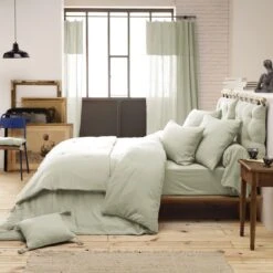 Tête De Lit Gaze De Coton (80 Cm) Gaïa Vert Tilleul -Eminza 91546 1605540226