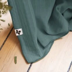 Rideau Gaze De Coton Ajustable (140 X Max 300 Cm) Gaïa Bleu Canard -Eminza 91732 1610356412