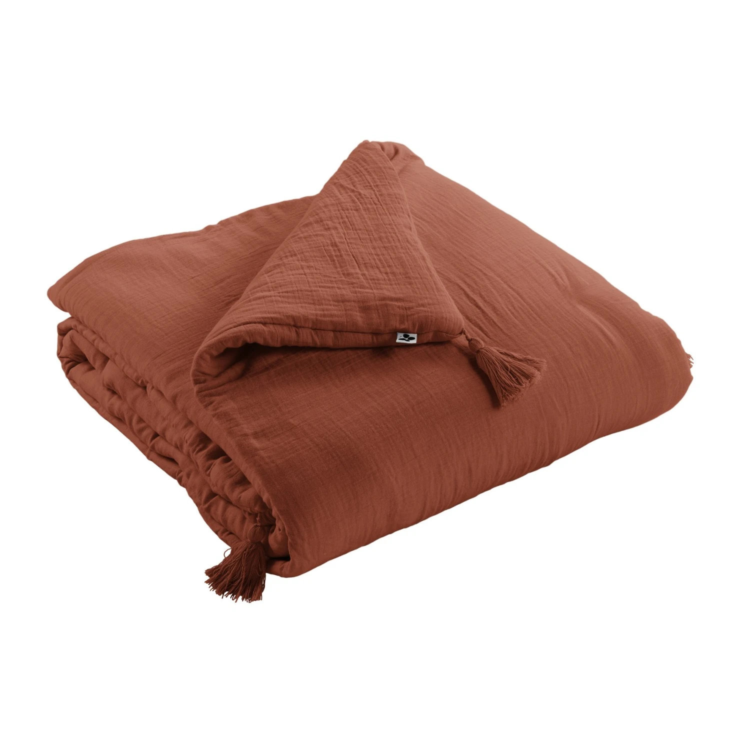 Edredon gaze de coton (90 x 200 cm) Gaïa Terracotta Edredon Gaze De Coton (90 X 200 Cm) Gaïa Terracotta -Eminza 91750 1603356547