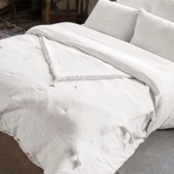 Edredon Gaze De Coton (150 X 150 Cm) Gaïa Blanc Chantilly