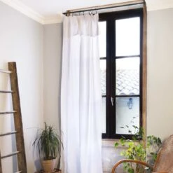 Rideau Gaze De Coton Ajustable (180 X Max 300 Cm) Gaïa Blanc Chantilly 3 Rideau Gaze De Coton Ajustable (180 X Max 300 Cm) Gaïa Blanc Chantilly -Eminza 94780 1610710267