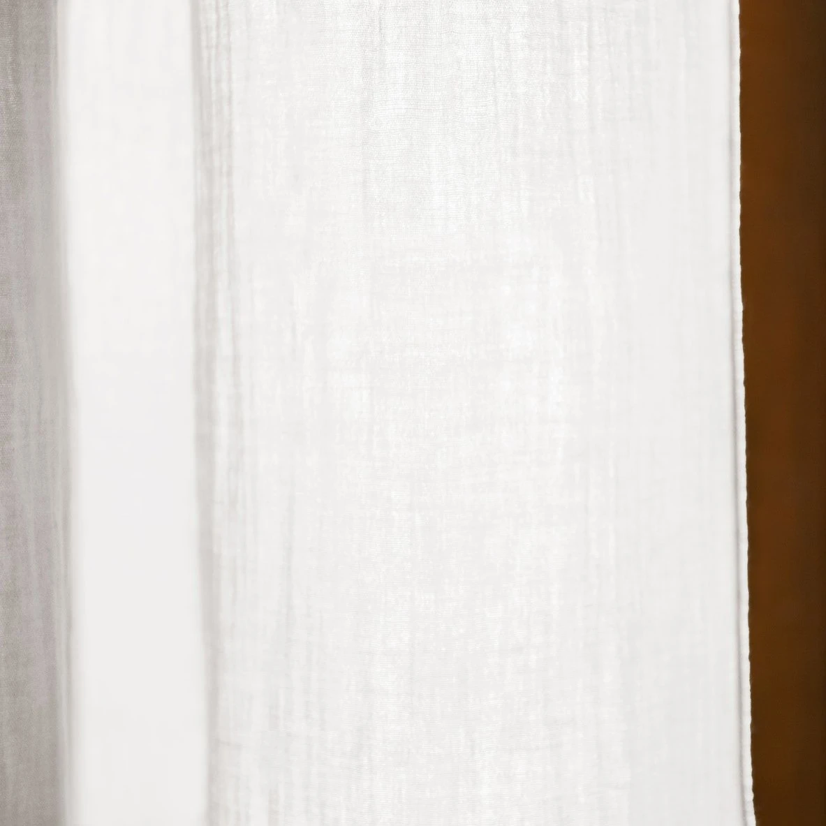 Rideau gaze de coton ajustable (180 x max 300 cm) Gaïa Blanc chantilly Rideau Gaze De Coton Ajustable (180 X Max 300 Cm) Gaïa Blanc Chantilly -Eminza 94780 1610710422