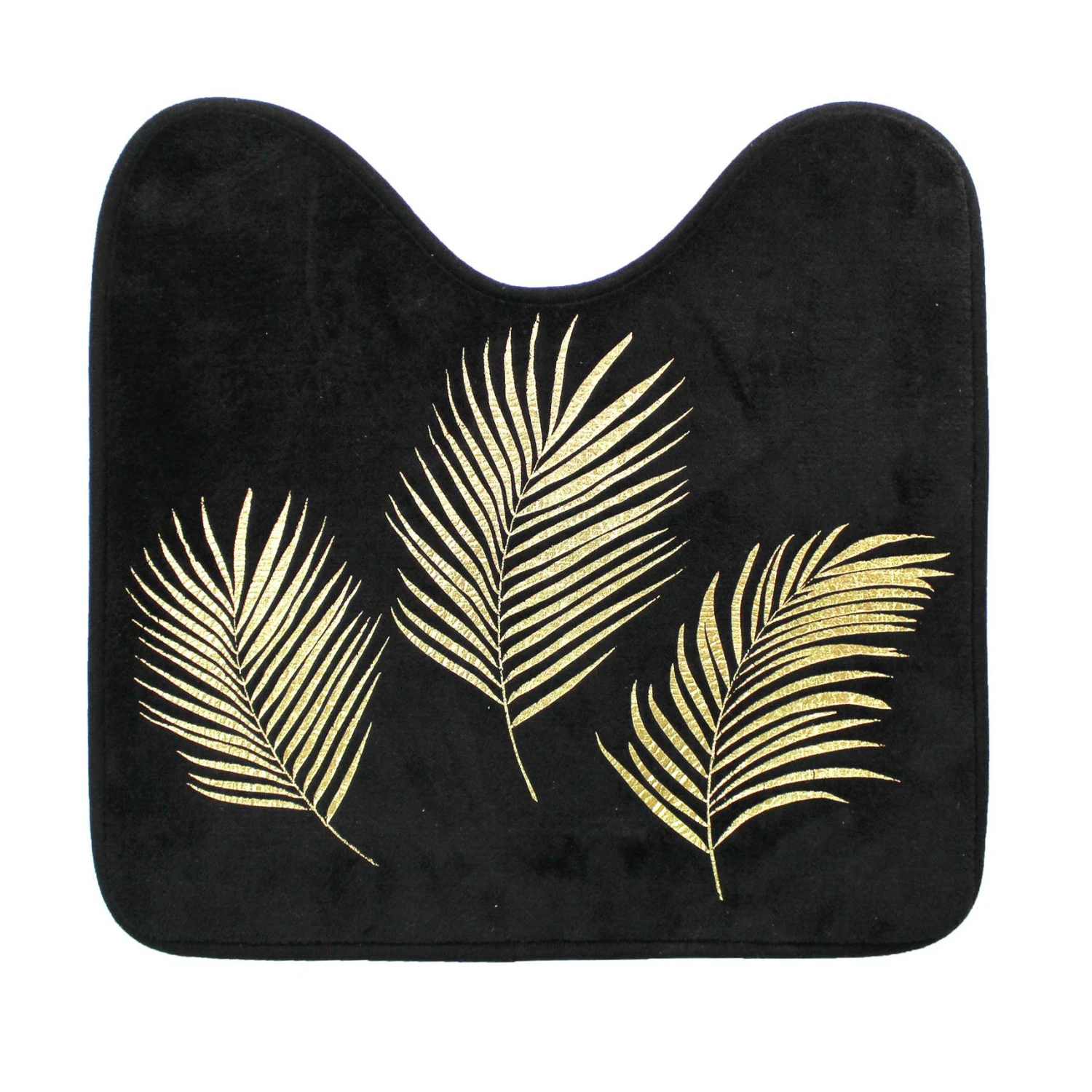 Tapis contour WC microfibre Orbella Noir et or Tapis Contour WC Microfibre Orbella Noir Et Or -Eminza 95062 1611157000