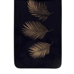 Tapis De Bain Microfibre Orbella Noir Et Or -Eminza 95197 1611070738