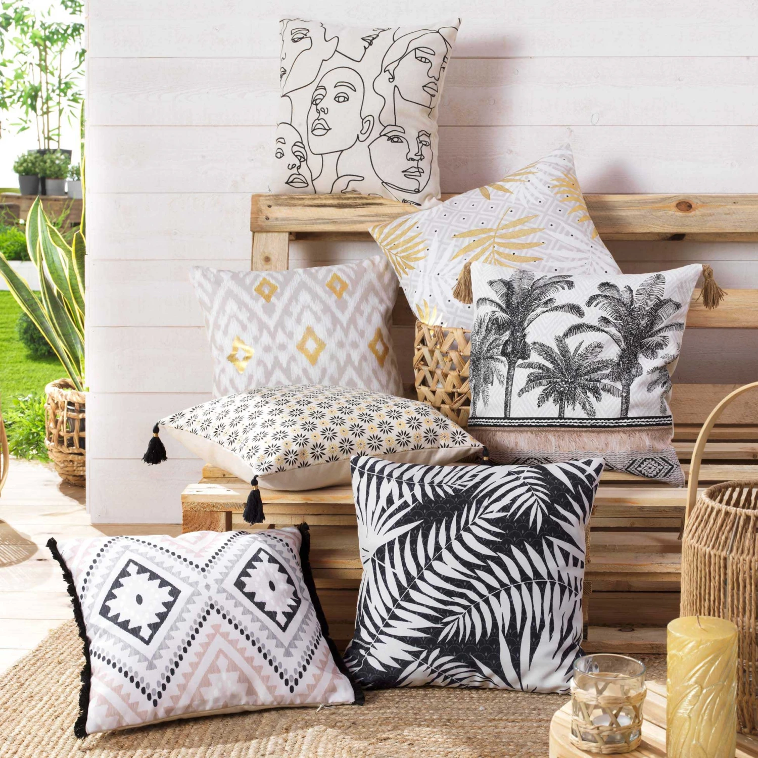 Housse de coussin carrée (40 cm) Mongori Noire Housse De Coussin Carrée (40 Cm) Mongori Noire -Eminza 95614 1611828058