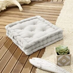 Coussin De Sol (40 X H10 Cm) Pixel Beige Grège