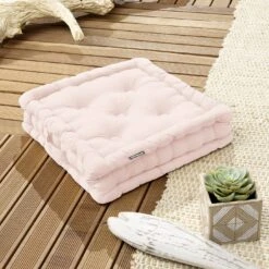 Coussin De Sol (40 X H10 Cm) Pixel Rose Poudré