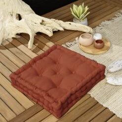 Coussin De Sol (50 X H10 Cm) Pixel Terracotta