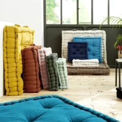 Coussin De Sol (50 X H10 Cm) Pixel Bleu Turquoise -Eminza 97348 1617715157