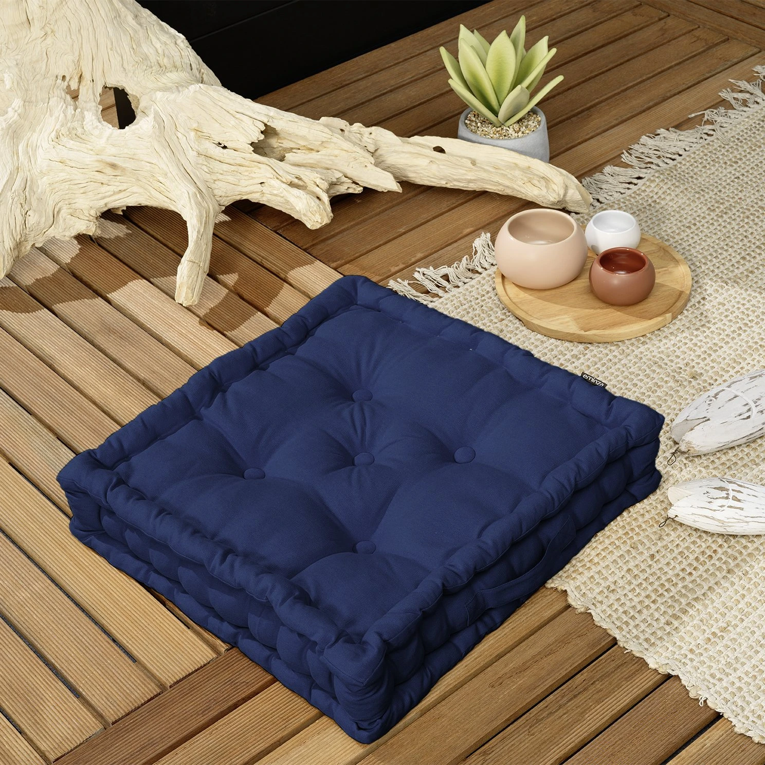 Coussin de sol (50 x H10 cm) Pixel Bleu marine Coussin De Sol (50 X H10 Cm) Pixel Bleu Marine -Eminza 97351 1616574593