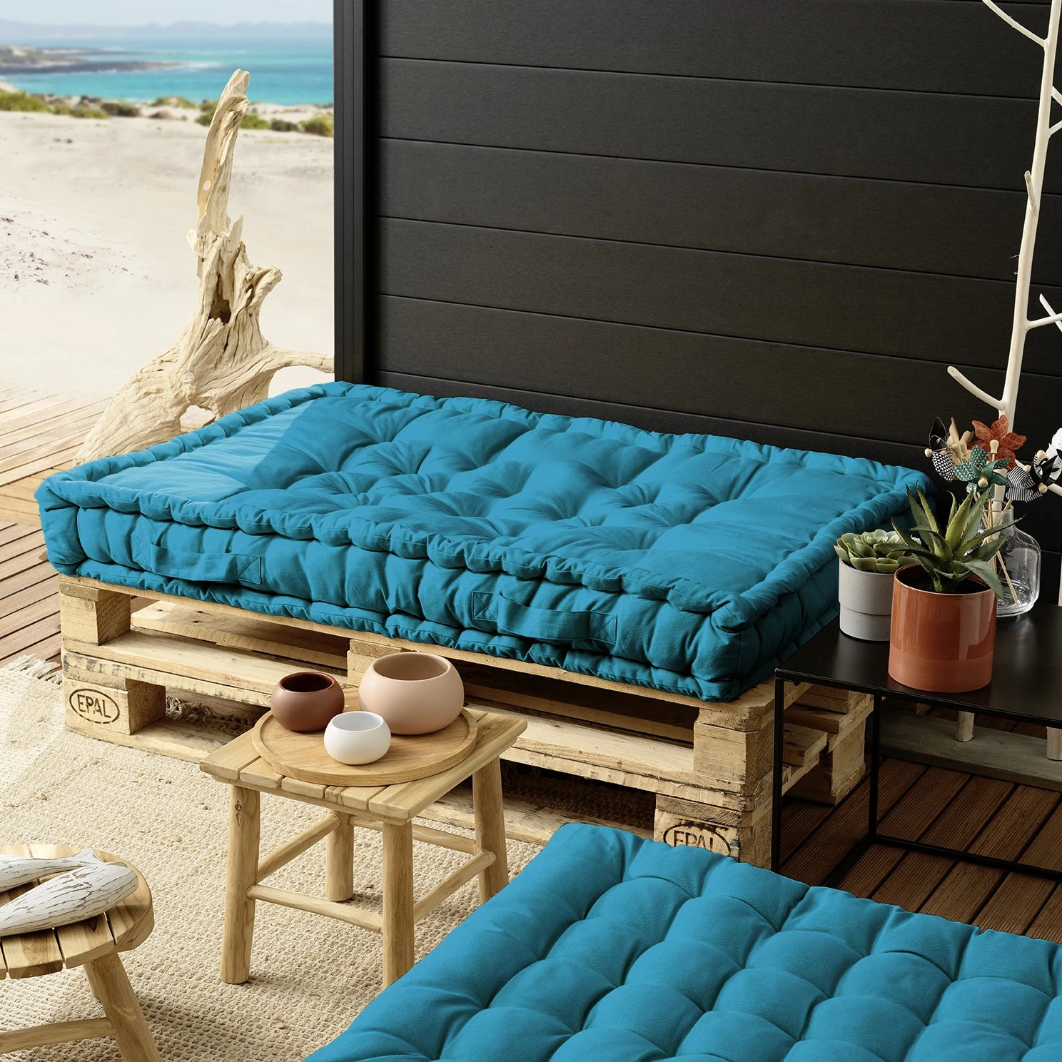 Matelas palette (L120 cm) Pixel Bleu canard Matelas Palette (L120 Cm) Pixel Bleu Canard -Eminza 97597 1617357429