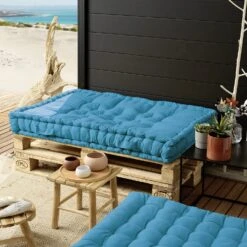 Matelas Palette (L120 Cm) Pixel Bleu Turquoise