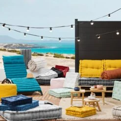 Kit Coussins Palette (L120 Cm) Pixel Bleu Marine -Eminza 97636 1617367700