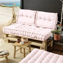 Kit Coussins Palette (L120 Cm) Pixel Rose Poudré