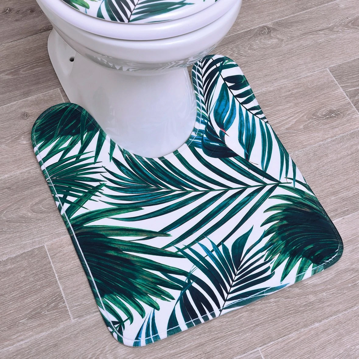 Tapis contour WC Tropicale Vert Tapis Contour WC Tropicale Vert -Eminza 98053 1618906082