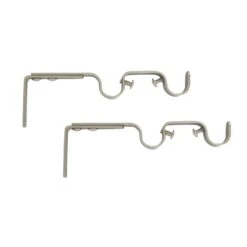 Lot De 2 Supports Tringles Doubles Extensibles (L165 - L190/ D20 Mm) Jim Gouttière Argent