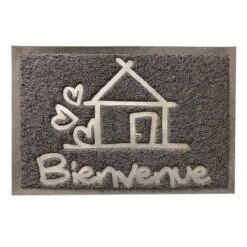 Tapis D'entrée Antidérapant (60 Cm) Bienvenue Gris