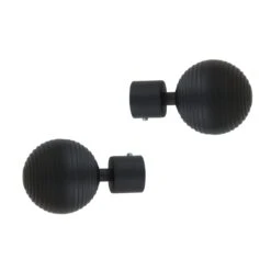 Lot De 2 Embouts Tringle (D20 Mm) Jim Globe Noir