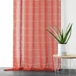 Voilage (140 X 250 Cm) Cordelette Rouge Brique -Eminza 99527 1620812182