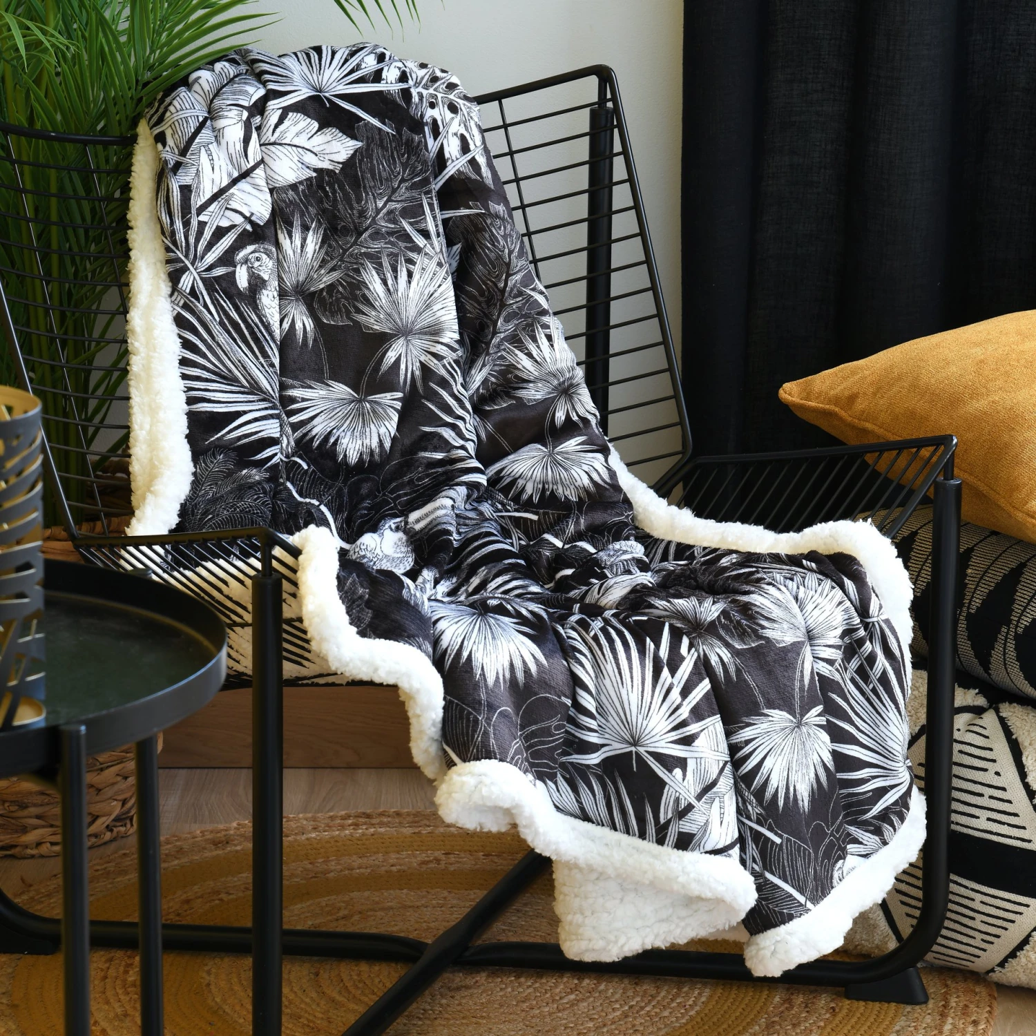 Plaid doux (160 cm) Alaia Noir Plaid Doux (160 Cm) Alaia Noir -Eminza alaia plaid 130x160 noir 120601 1658478874