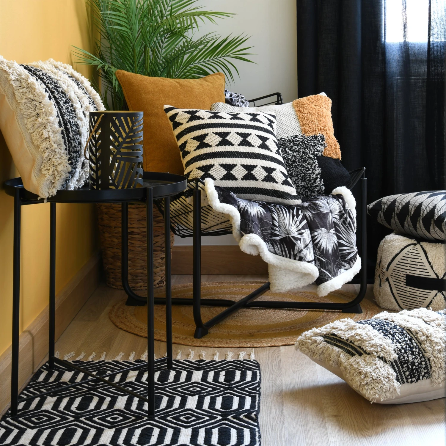 Plaid doux (160 cm) Alaia Noir Plaid Doux (160 Cm) Alaia Noir -Eminza alaia plaid 130x160 noir 120601 1658478895